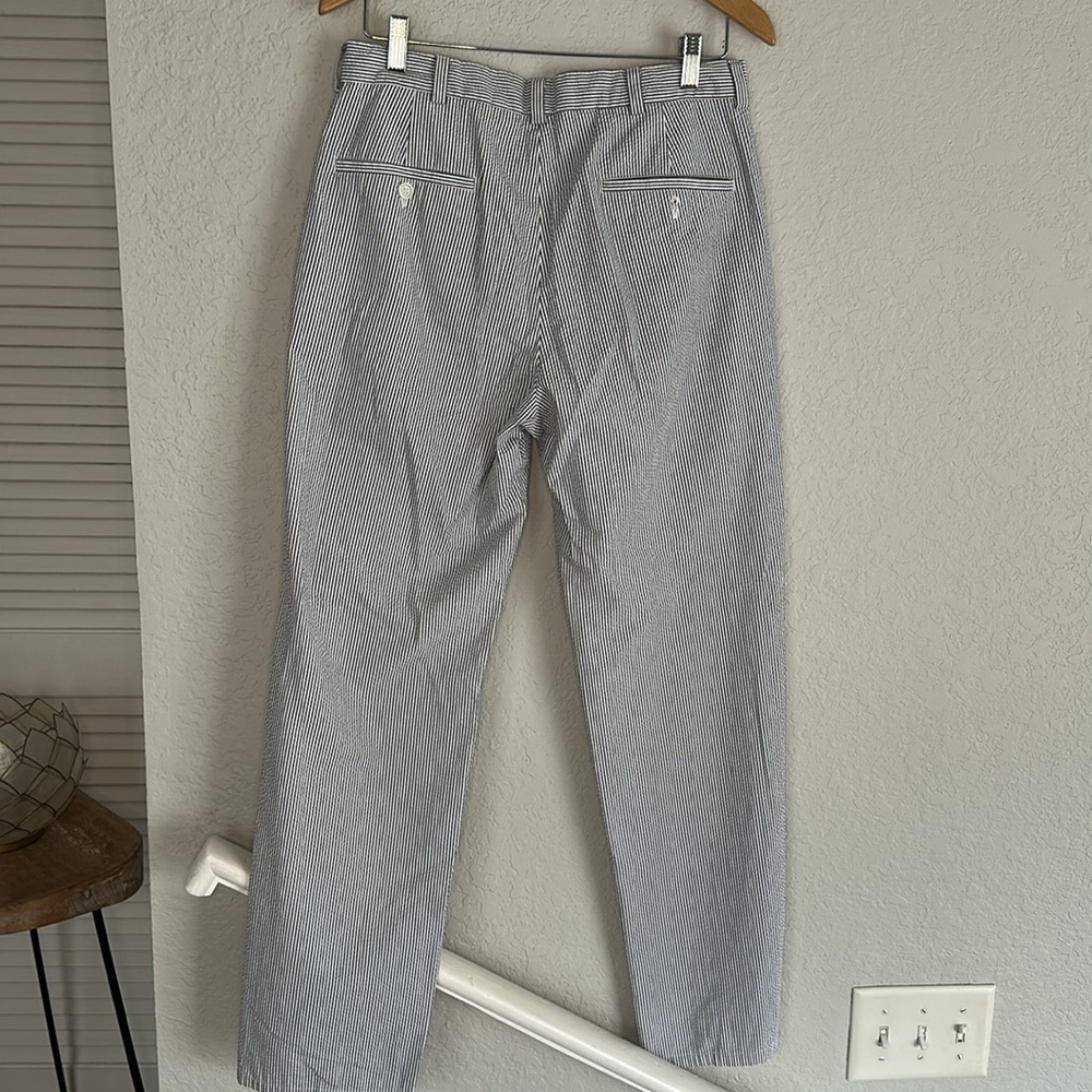 NEW Brooks Brothers 346 Blue Seersucker Mens Pants Summer Cotton Preppy Wedding - Picture 3 of 7